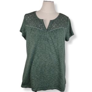 St. John's Bay Short Sleeve Eyelet Top